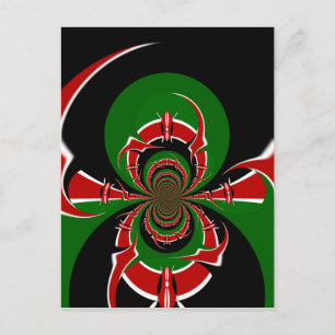 Carte Postale Un Motif du drapeau kényan dynamique : un art puis