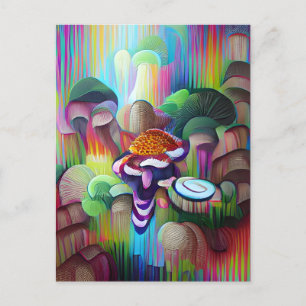 Carte Postale Un Motif psychédélique coloré brillant