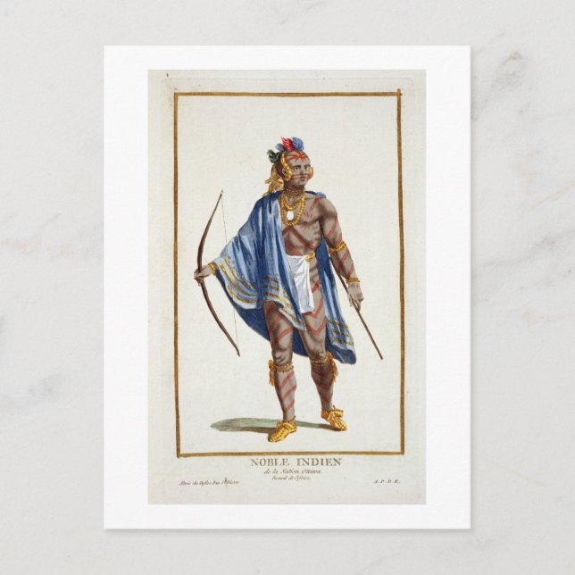 Carte Postale Un noble Indien de la Nation d'Ottawa, 1780 (colou (Devant)