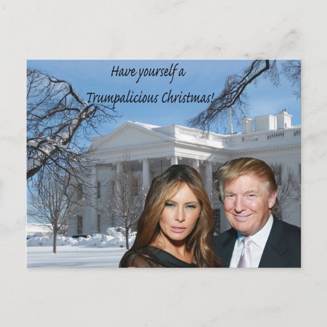 Carte Postale Un noël Trumpalicious de Donald et Melania (Devant)