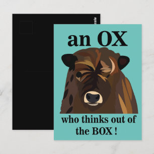 Carte Postale Un Ox Qui Pense De La Boîte