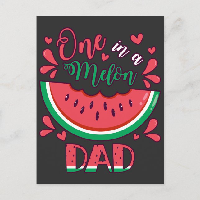 Carte Postale Un papa d'anniversaire de fête dans un melon (Devant)