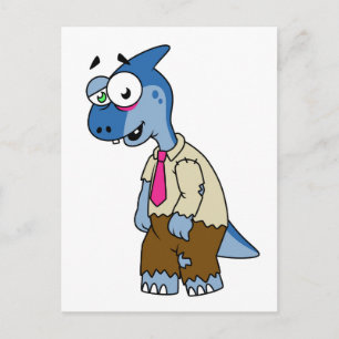 Carte Postale Un Parasaurolophus de dessin animé déguisé en zomb