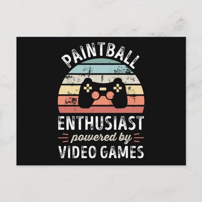 Carte Postale Un passionné de Paintball propulsé par des jeux vi (Devant)