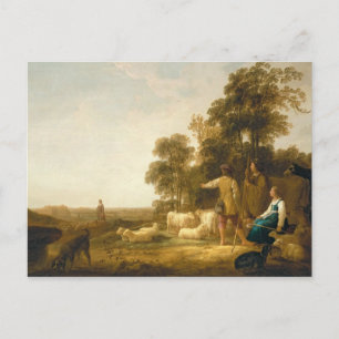 Carte Postale Un paysage avec bergers et bergers