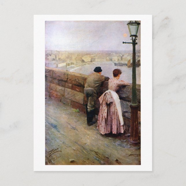 Carte Postale Un pêcheur par Anders Zorn (Devant)