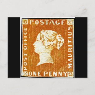 Carte Postale Un Penny Empire britannique Maurice Postage Timbre