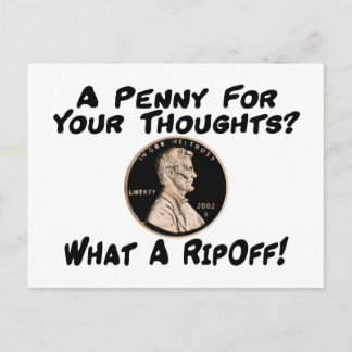Carte Postale Un Penny Pour Vos Pensées