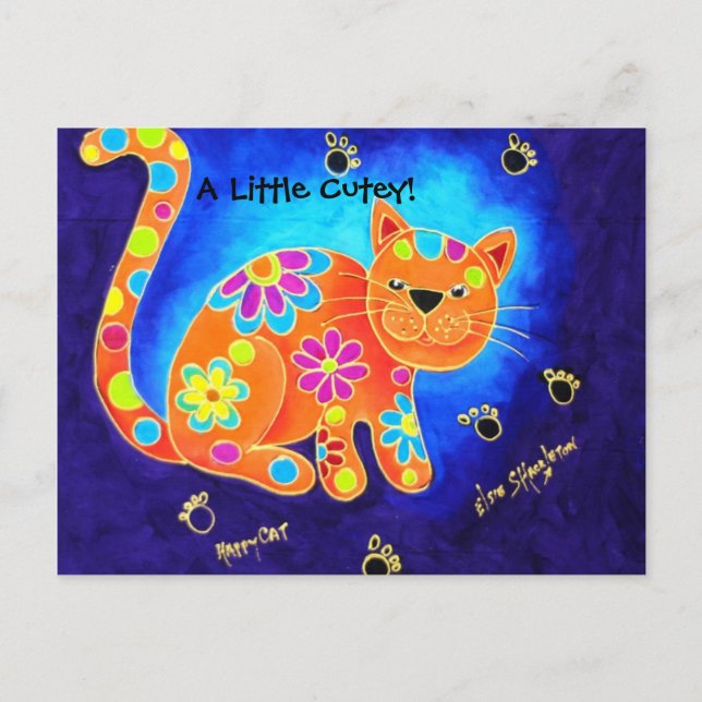 Carte Postale Un Petit Coin ! - Happy Blue Cat (Devant)