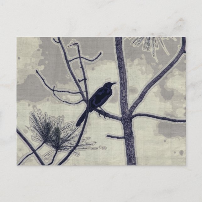 Carte Postale Un petit oiseau - Au revoir (Devant)