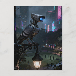 Carte Postale Un pigeon caméra de surveillance surréaliste dans