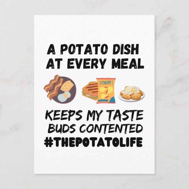 Carte Postale Un plat de pommes de terre à chaque repas (Devant)