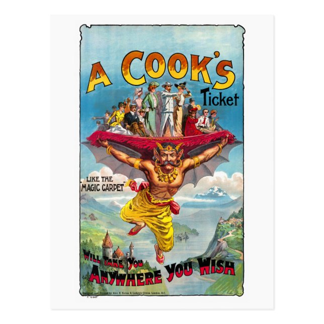 Carte Postale Un Poster vintage de billet de Cook (Devant)