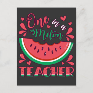 Carte Postale Un professeur de fête d'anniversaire dans un melon