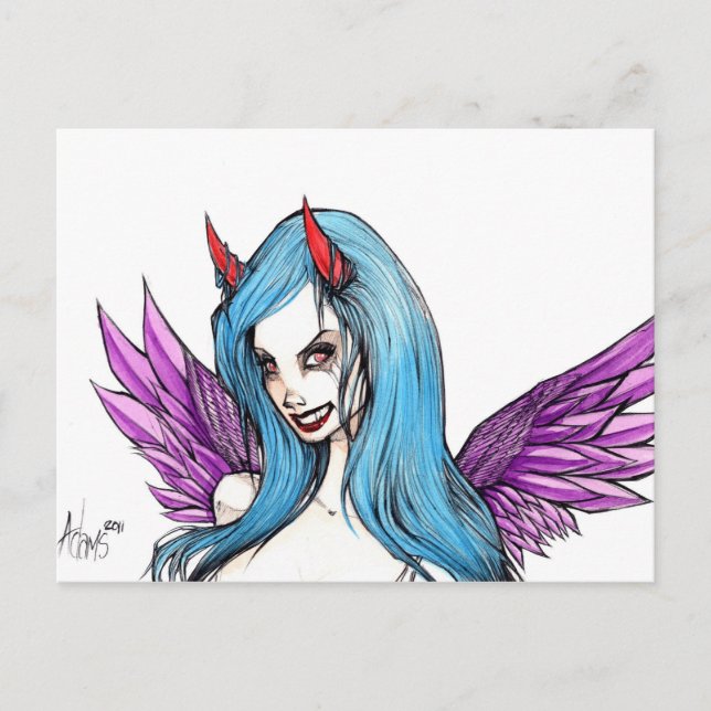 Carte Postale Un regard démoniaque dans l'oeil (Devant)