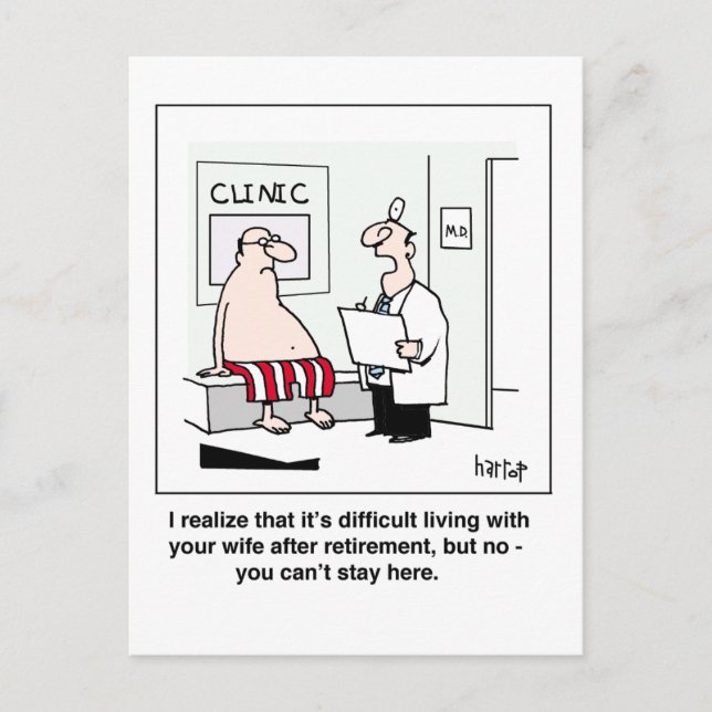 Carte Postale Un retraité chez le médecin (Devant)