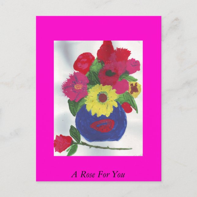 Carte Postale Un Rose pour vous (Devant)