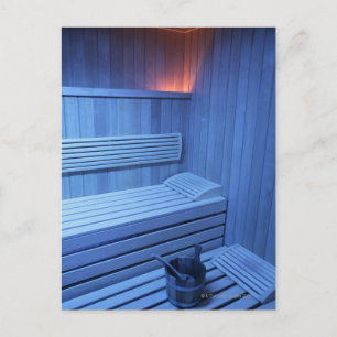 Carte Postale Un sauna dans la lumière bleue, Suède