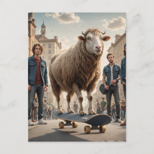 Carte Postale Un Skateboard Sheep Cow Hybrid