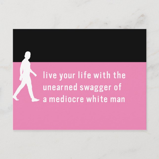 Carte Postale Un Swagger inconnu de Mediocre Blanc Guy / Power U (Devant)