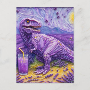 Carte Postale Un T-Rex violet à la limonade de lavande