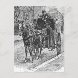 Carte Postale Un tarif pour un chauffeur de taxi Hansom
