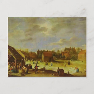 Carte Postale Un terrain de blanchiment par David Teniers le jeu