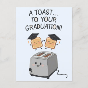 Carte Postale Un toast à votre diplôme Ami amusant de famille
