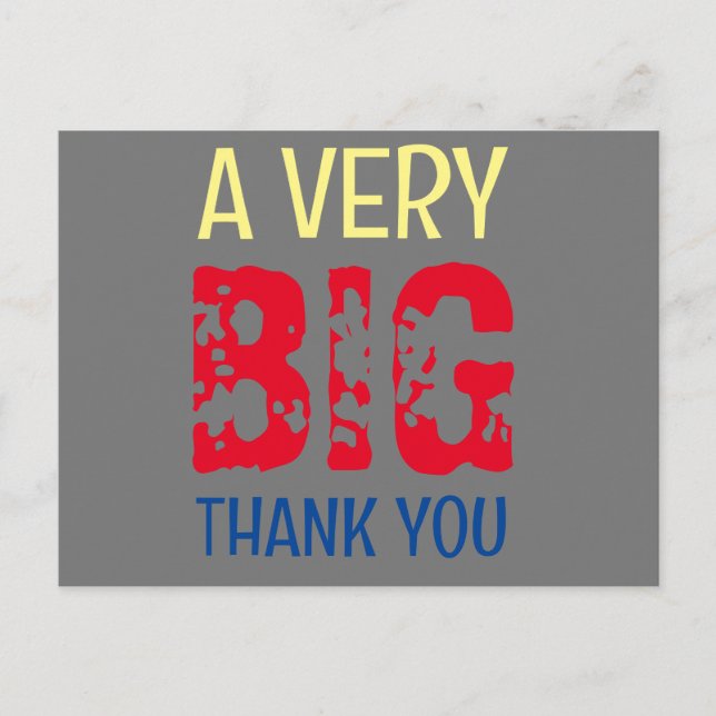 CARTE POSTALE "UN TRÈS GRAND MERCI" (Devant)