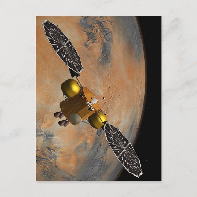 Carte Postale Un vaisseau Spacecraft Orbitant Mars. (Devant)
