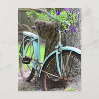 Carte Postale Un vélo dans le jardin