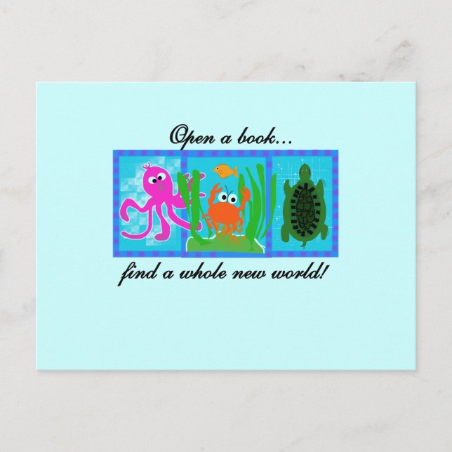Carte Postale Undersea Adventure Ouvrir un livre (Devant)