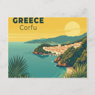 Carte Postale Une affiche de voyage classique nostalgique – Grèc