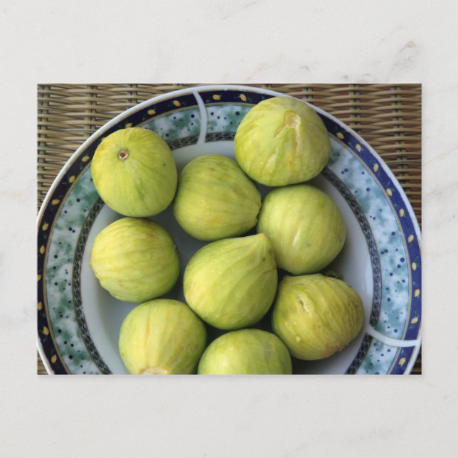 Carte Postale Une assiette fraîche de Figues méditerranéennes (Devant)