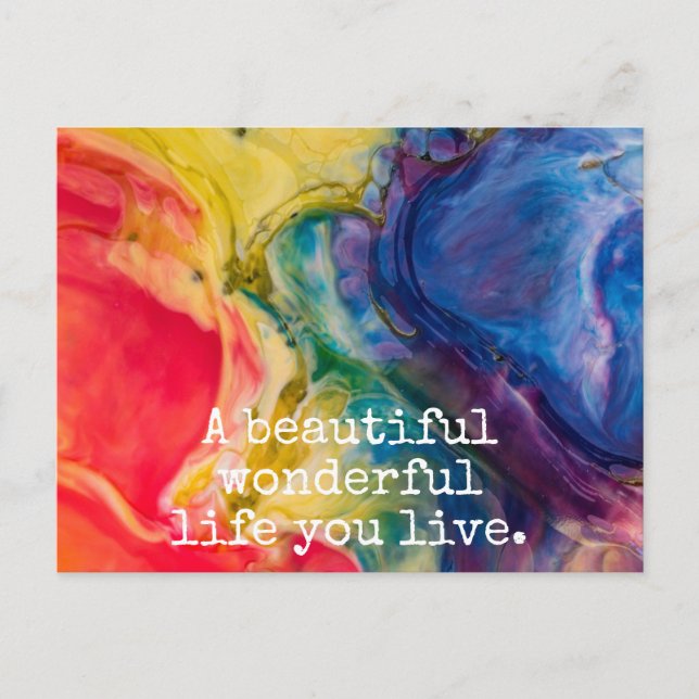 Carte Postale Une belle vie merveilleuse que vous vivez Citation (Devant)