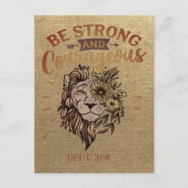 Carte Postale Une Bible Chrétienne Forte Et Courageuse À La Face (Devant)