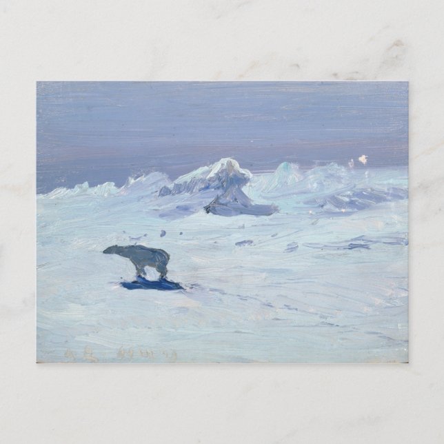 Carte Postale Une chasse à l'ours polaire dans la nuit Lune, 189 (Devant)