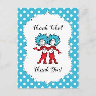 Carte Postale Une chose deux   Merci Baby shower jumeaux