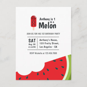 Carte Postale Une dans un Melon 1er fête d'anniversaire