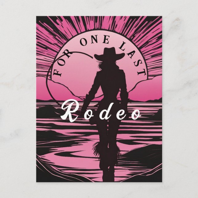 Carte Postale Une dernière rodeo pour l'enterrement de vie de je (Devant)
