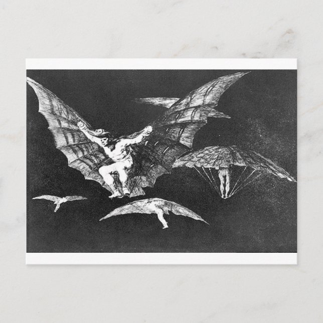 Carte Postale Une façon de voler par Francisco Goya (Devant)