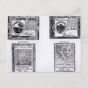 Carte Postale Une facture coloniale de six dollars