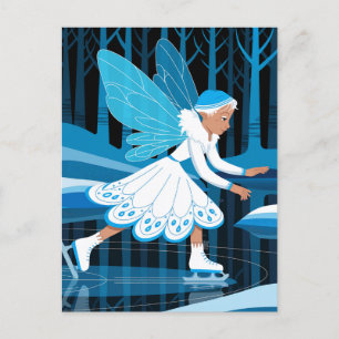 Carte Postale Une fée de glace aux ailes bleues