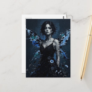 Carte Postale Une fée de pépin avec des fleurs bleues