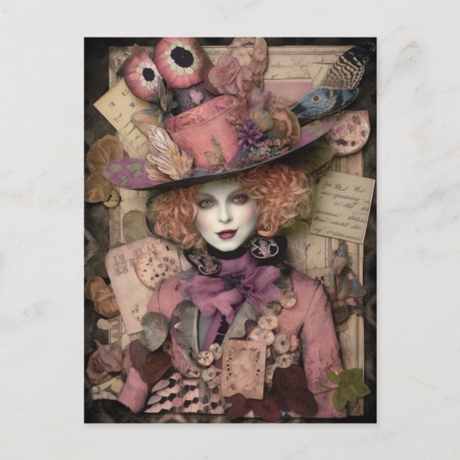 Carte Postale Une Feminine Mad Hatter (Devant)
