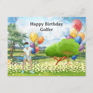 Carte Postale Une femme de golf joue au golf Birthday golfer Car