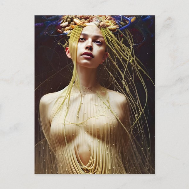 Carte Postale Une femme en robe de Spagetti (Devant)