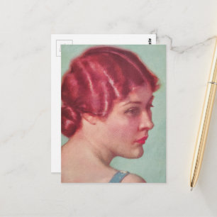 Carte Postale Une femme magnifique en 1930 avec des cheveux roux