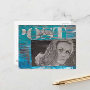Carte Postale Une femme postale en collage mixte