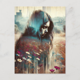 Carte Postale Une femme triste